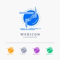 chain, connect, connection, link, wire 5 Color Glyph Web Icon Template isolated on white. Vector illustration Royalty Free Stock Photo