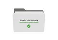 Chain of custody document with verified checkmark Royalty Free Stock Photo
