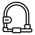 Chain cycling lock icon outline vector. Safety lock