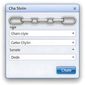 A chain dialog box is a sequence of interconnected pop-up windows or prompts used