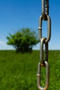 Chain with field in background Royalty Free Stock Photo