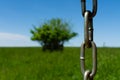 Chain with field in background Royalty Free Stock Photo