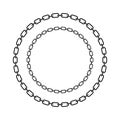 Chain frame round shape, Metal links repeat endlessly, Vector illustration isolated Royalty Free Stock Photo