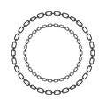 Chain frame round shape, Metal links repeat endlessly, Vector illustration isolated Royalty Free Stock Photo