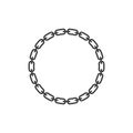 Chain frame round shape, Metal links repeat endlessly, Vector illustration isolated Royalty Free Stock Photo