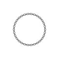 Chain frame round shape, Metal links repeat endlessly, Vector illustration isolated Royalty Free Stock Photo