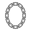 Chain frame round shape, Metal links repeat endlessly, Vector illustration isolated Royalty Free Stock Photo