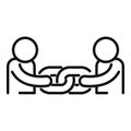 Chain friendship icon outline vector. Charity love Royalty Free Stock Photo