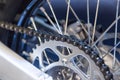 Chain and gear wheel of new motocycle