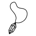 Chain with gem crystal pendant. Amulet doodle hand drawn Royalty Free Stock Photo