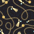 Chain gold belt pattern fashion design.
