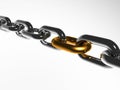 A chain with golden link