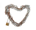 Chain heart shape with master key lock