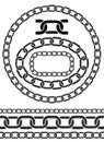 Chain icons, parts, circles of chains Royalty Free Stock Photo