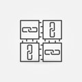 Chain inside Blocks line vector Blockchain concept icon Royalty Free Stock Photo