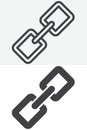 Chain link backlink line and solid different style vector icon set Royalty Free Stock Photo