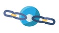 Chain Link with Blue Sphere, Global Connectivity, vector design Generative AI Royalty Free Stock Photo