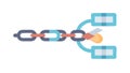 Chain Link with Connected Branches, Decentralized Network, vector design Generative AI Royalty Free Stock Photo