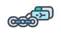 Chain Link with Cyber Head Icon, AI Connection, vector design Generative AI Royalty Free Stock Photo