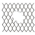 Chain link fence damaged vector.