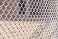 Chain link fence outside the building in San Francisco, California Royalty Free Stock Photo