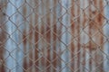 Chain link fence,Rusty wire fence Royalty Free Stock Photo