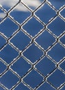 Chain link fence with snow Royalty Free Stock Photo