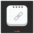 Chain link icon Gray icon on Notepad Style template Vector EPS 1 Royalty Free Stock Photo