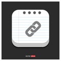 Chain link icon Gray icon on Notepad Style template Vector EPS 1 Royalty Free Stock Photo