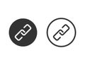 Chain link icon. Isolated connection symbol. Linked vector. Attach file or document chain. Simple loop element. Black Royalty Free Stock Photo