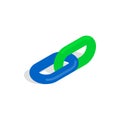 Chain link icon in isometric 3d style Royalty Free Stock Photo