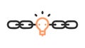 Chain Link with Lightbulb Idea Icon, vector design Generative AI Royalty Free Stock Photo