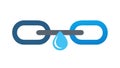 Chain Link with Liquid Drop Icon, Fluidity & Connected Processes, vector design Generative AI Royalty Free Stock Photo