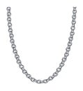 Chain Link Metal Steel. Realistic Chain in Chrome. Silver Chain Isolated