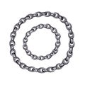 Chain Link Metal Steel. Realistic Chain in Chrome. Silver and Gold Chain Royalty Free Stock Photo