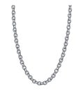 Chain Link Metal Steel. Realistic Chain in Chrome. Silver Chain Isolated