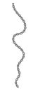 Chain Link Metal Steel. Realistic Chain in Chrome. Silver Chain Isolated