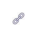 Chain link strength cooperation line icon. Security infrastructure partnership