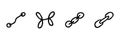 Chain Link Variations Line Icon Set In Doodle Style. Connectivity, Strength, And Networking Outline Sketch Collection Royalty Free Stock Photo