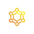 chain link yellow star logo vector icon Royalty Free Stock Photo