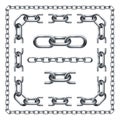 Chain Links Graphic Design Set Royalty Free Stock Photo