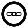 Chain links Interlock icon in circle round black color vector illustration flat style image