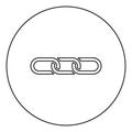 Chain links Interlock icon in circle round outline black color vector illustration flat style image