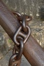 Chain links of a large ship anchor Royalty Free Stock Photo