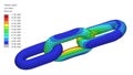 Chain links FEM stress analysis