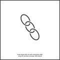 Chain links vector icon on white isolated background. Layers grouped for easy editing illustration. Royalty Free Stock Photo