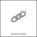Chain links vector icon on white isolated background Royalty Free Stock Photo