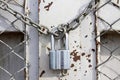 Chain Lock Door Outside Royalty Free Stock Photo