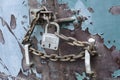 Chain and lock locked close secure gate privacy Royalty Free Stock Photo