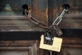 A chain and a lock on an old door in Granada